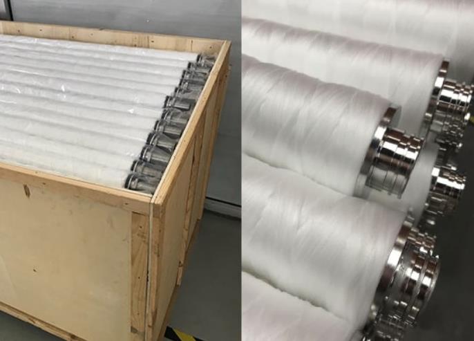 High temperature and wet wire wound filter element