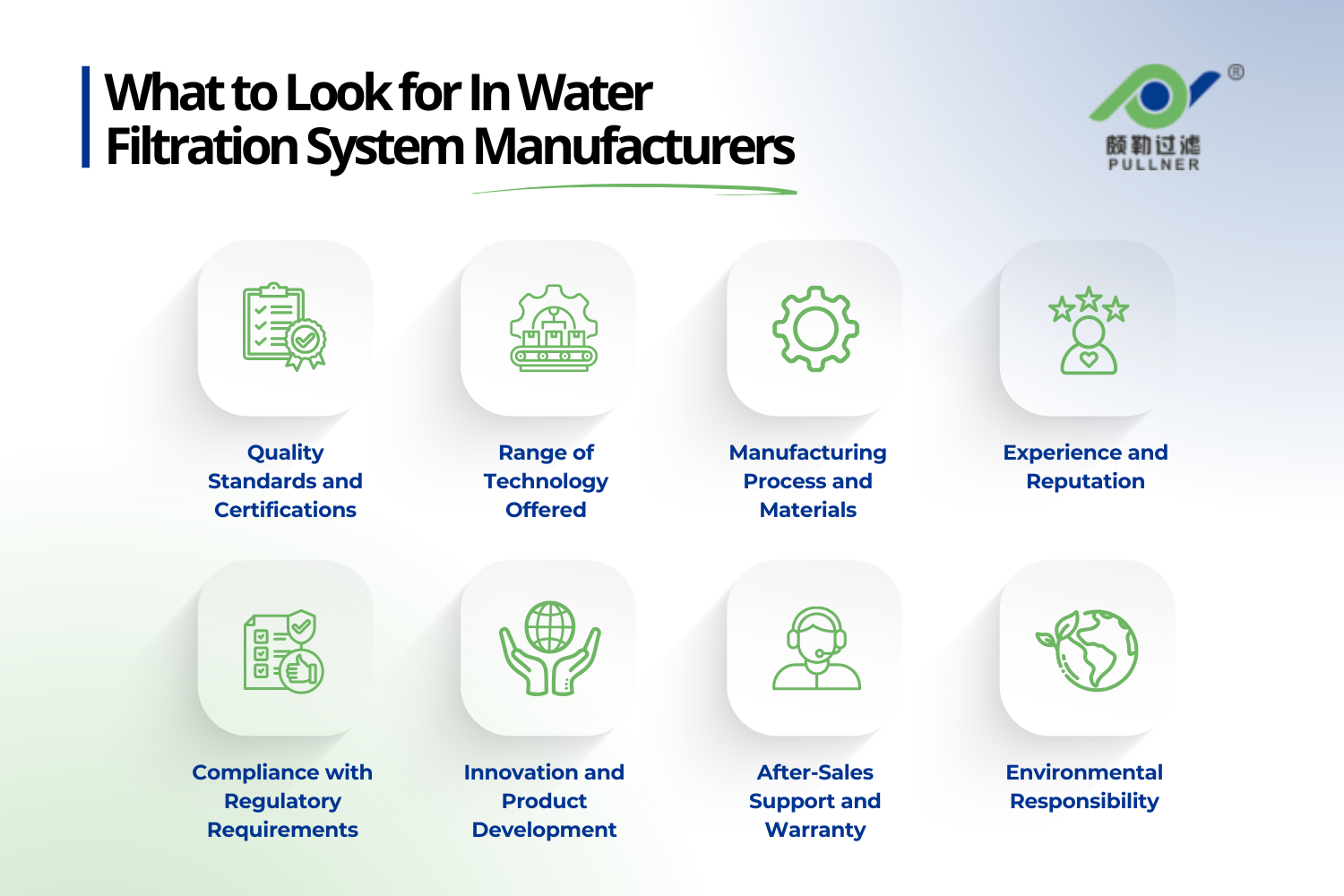 what to look for in water filtration system manufacturers